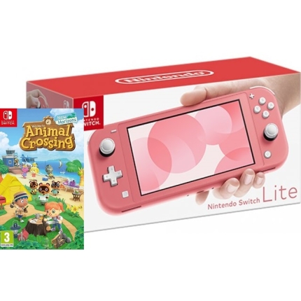 Konsola Nintendo Switch Lite Coral Bundle (Animal Crossing, 3MNSO, Coral)