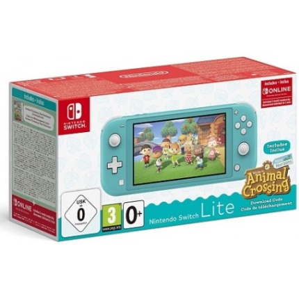 Konsola Nintendo Switch Lite Turquoise / Turkusowy + Gra Animal Crossing New Horizons + Abonament Nintendo Online 12m
