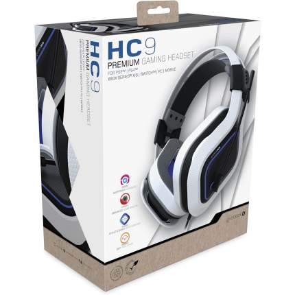 Przewodowy zestaw słuchawkowy Gioteck HC-9 do konsoli Playstation 5 (PS5, biały)