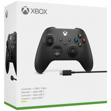 Bezprzewodowy kontroler Microsoft Xbox Series X/S — Carbon Black (z kablem USB-C)