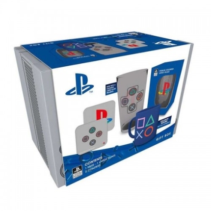 Zestaw upominkowy Playstation (oko GB, szklanka, kubek, uchwyty na kubki)