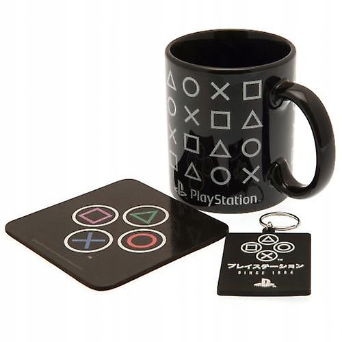 1 Подарочный набор Playstation (Чашка, подстаканник, брелок, Pyramid)