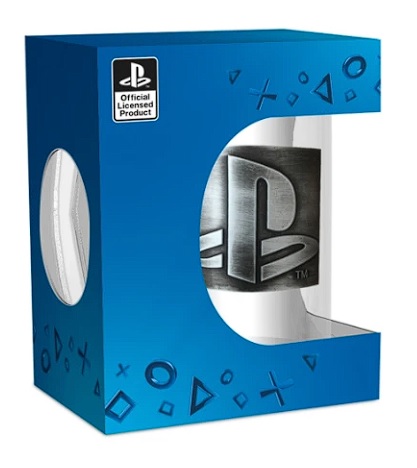 1 Стакан Playstation Drinking Glass Metal Logo (Paladone, 0,5 л)