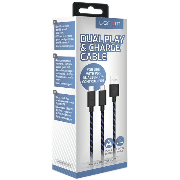 1 Зарядный кабель для PS5 Play and Charge Cable (Venom)