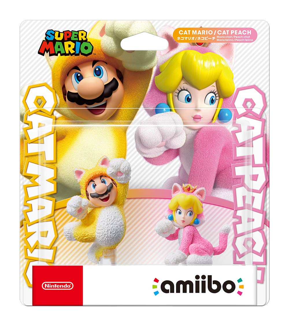 1 Nintendo Amiibo 2 Pack Cat Mario and Cat Peach Super Mario Collection (Switch)