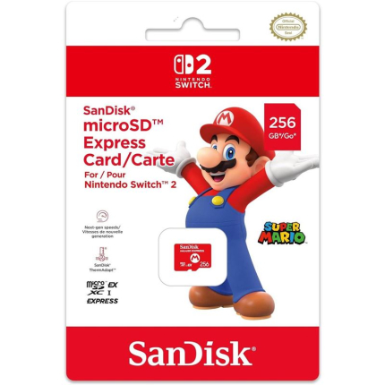 Карта памяти для Nintendo Switch 2 microSD Express Super Mario (Samsung, 256 Gb)