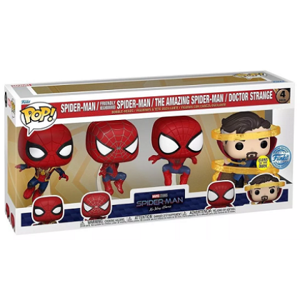 Фигурка Spider-Man No Way Home 4PK Spider-Man, Friendly Spider-Man, Amazing Spider-Man, Dr Strange POP! Vinyl (Funko)