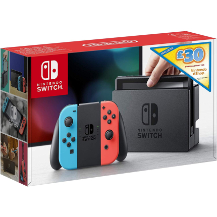 Игровая консоль Nintendo Switch with Neon Red & Blue Joy-Con + £30 Nintendo eShop Voucher (Switch)