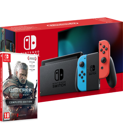 Игровая консоль Nintendo Switch Red & Blue Bundle (игра Witcher 3 Complete Edition)