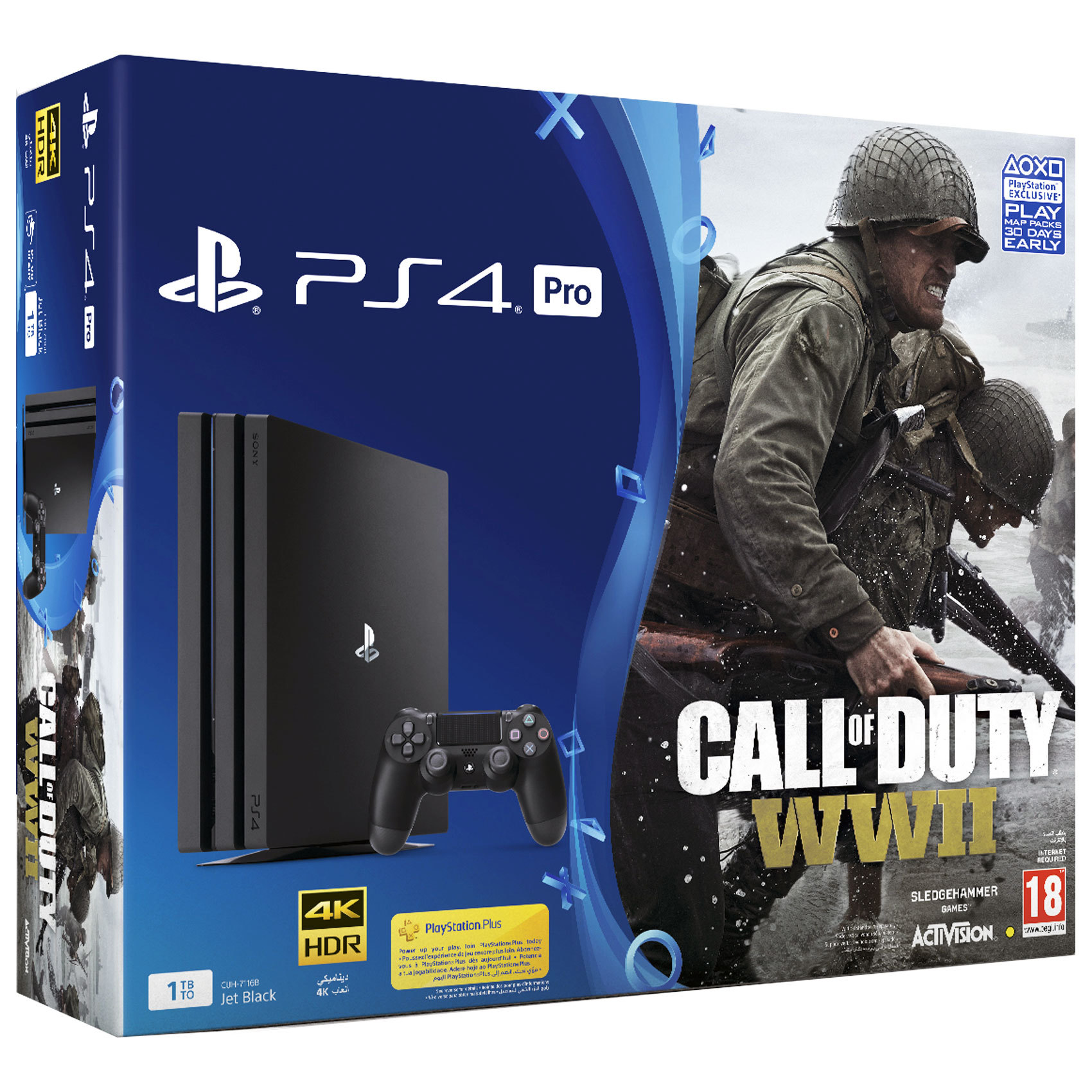playstation-4-pro-bundle-1-tb-call-of-duty-wwii-chernyj PlayStation 4 Pro Bundle (1 Tb, Call of Duty WWII, черный)