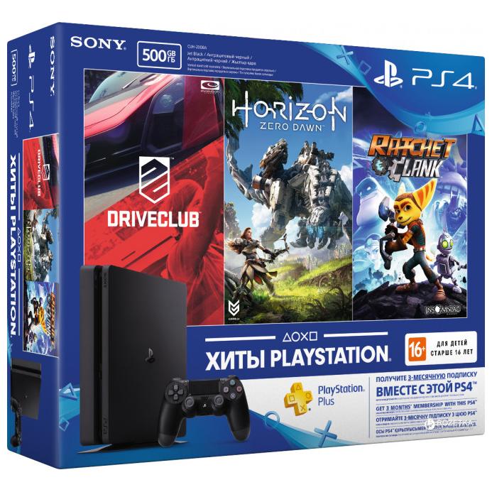playstation-4-slim-bundle-500-gb-driveclub-horizon-ratchet PlayStation 4 SLIM Bundle (500 Gb, DriveClub, Horizon, Ratchet)