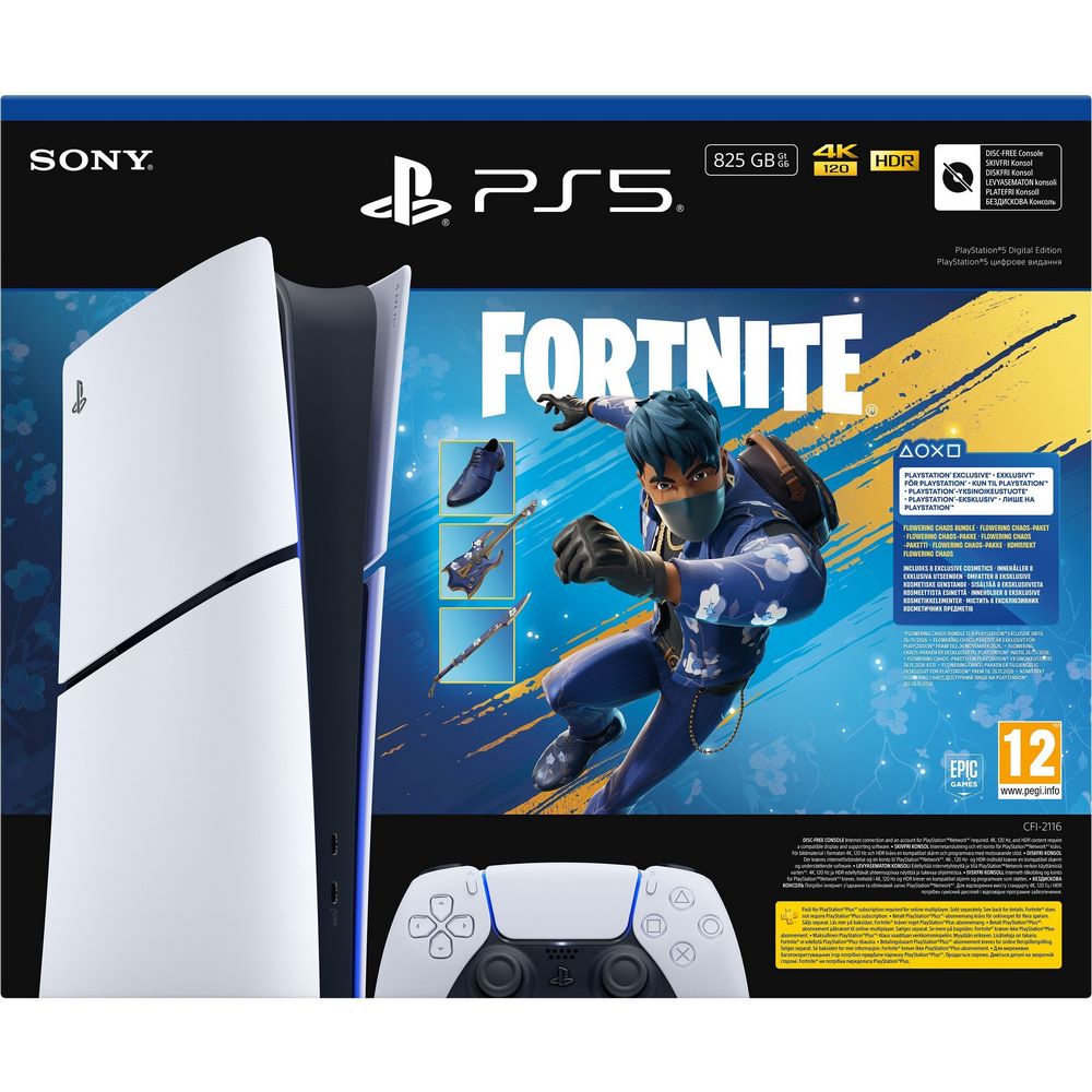 3216262_zoom.jpg PlayStation 5 Slim Digital Edition Fortnite Flowering Chaos Bundle (1Tb, белый)